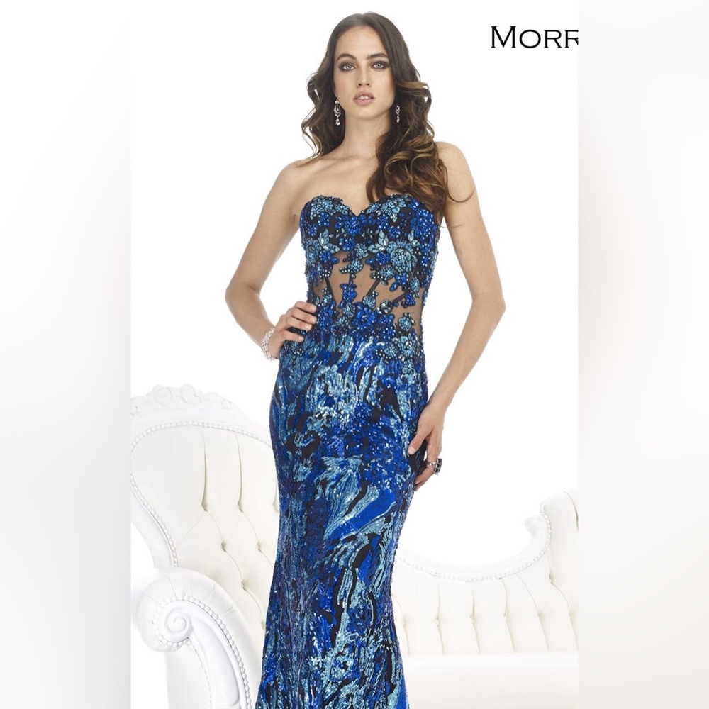 Morrell Maxie Prom Strapless Sequin Formal Gown